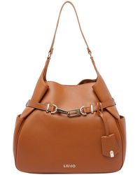Liu Jo - Logo-Lettering Buckled Shoulder Bag - Lyst