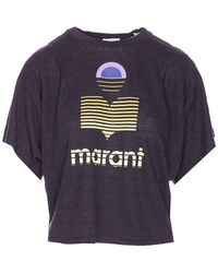 Isabel Marant - Logo Printed Cropped T-shirt - Lyst