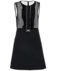 Versace - Sleeveless A-line Georgette Mini Dress - Lyst