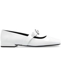 Versace - Gianni Ribbon Square-toe Ballerina Shoes - Lyst