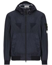 Stone Island - Compass-patch Zipped Hooded Jacket - Lyst