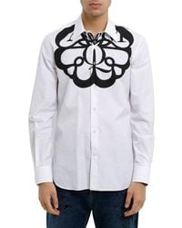 McQueen - Logo Printed Long Sleeved Shirt - Lyst