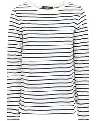 Weekend by Maxmara - Logo Embroidered Striped Top - Lyst