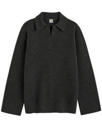 Totême - V-neck Ribbed Knit Sweater - Lyst
