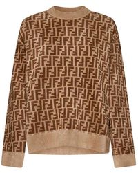 Kleding Dameskleding Sweaters Spencers XS Fendi bruine trui vest Chunky gebreide dikke wol Strass Details 