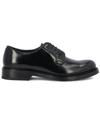 Prada - Almond Toe Derby Shoes - Lyst