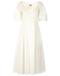 KENZO - Short-Sleeved Flared Midi Dress - Lyst
