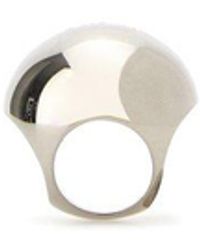 Versace - Sphere Logo-engraved Polished Finish Ring - Lyst