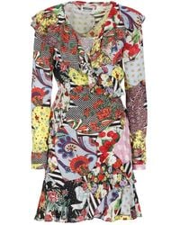 Moschino - Jeans Floral-printed Long-sleeved Mini Dress - Lyst