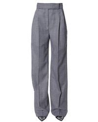 Alexander McQueen Chequered High Waist Trousers - Grey