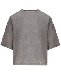 Valentino - Crewneck Short-Sleeved Knitted T-Shirt - Lyst