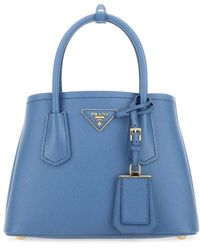Prada - Cerulean Blue Leather Handbag - Lyst