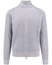 Brunello Cucinelli - Ribbed Cashmere Cardigan - Lyst