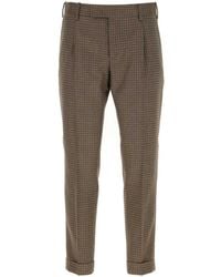 PT01 Checked Tailored Pants - Brown