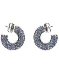 AMINA MUADDI - Cameron Embellished Mini Hoop Earrings - Lyst