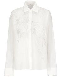 Ermanno Scervino - Lace Panelled Curved Hem Shirt - Lyst
