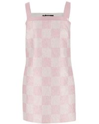 Versace - Check-printed Sleeveless Mini Dress - Lyst