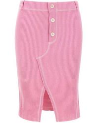 Moschino - Front Slit Ribbed Knit Skirt - Lyst