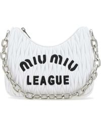 Miu Miu Quilted Shoulder Bag - White