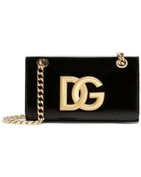 Dolce & Gabbana Dg Plaque Chain-link Crossbody Bag - Black