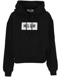 MSGM Box Logo Hoodie - Black