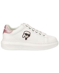 Karl Lagerfeld - Round-Toe Lace-Up Sneakers - Lyst
