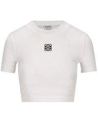 Loewe - Cropped Anagram Top In White - Lyst