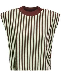Forte Forte - Shine Velvet Chenille Striped Boxy T-Shirt - Lyst