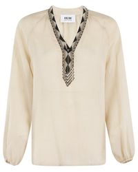 Bazar Deluxe - Embroidered V-Neck Blouse - Lyst
