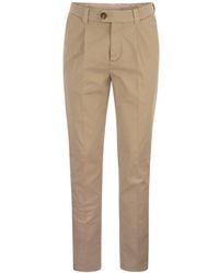 Brunello Cucinelli - Garment-Dyed Leisure Fit Trousers - Lyst