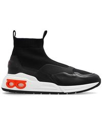 スニーカー SALVATORE FERRAGAMO COSMA SOCK SNEAKERS WOMEN BLACK FABRIC Salvatore Ferragamo Black Cosma Sock High-Top Sneakers Woman