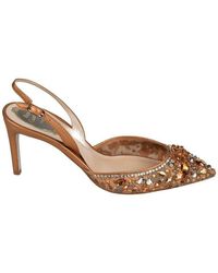 Rene Caovilla René Caovilla Embellished Pointed-toe Slip-on Pumps in ...