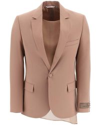 Valentino - Logo Patch Single-breasted Tailored Blazer - Lyst