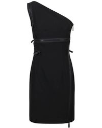DSquared² - One-shoulder Zip-detailed Sleeveless Mini Dress - Lyst