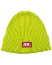 DIESEL Dyed Mohair Blend Beanie in Green for Men Mens Accessories Hats 