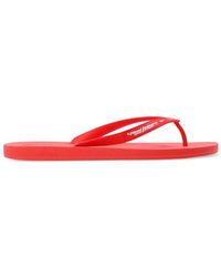 DIESEL Sa-kauay Nl Logo-embossed Flip Flops - Red