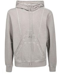 Diesel Red Tag "cold Wall" Cotton Sweatshirt With Hood - Gray