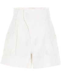 Chloé High Waist Denim Shorts - White