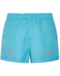 Off-White c/o Virgil Abloh - Logo-print Swim Shorts - Lyst
