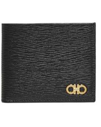 Ferragamo Revival Gancini Leather Bifold Wallet - Black