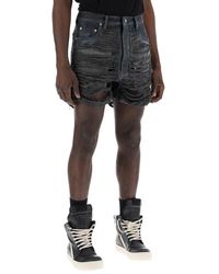 Rick Owens - Geth Cut-Off Distressed Shorts - Lyst