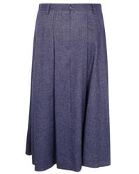 Seventy - A-Line Pleated Denim Skirt - Lyst