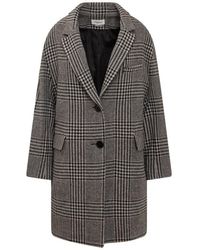 Étoile Isabel Marant Check Pattern Single Breasted Coat - Gray