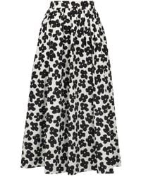 MSGM - Floral-Print Pleated Maxi Skirt - Lyst