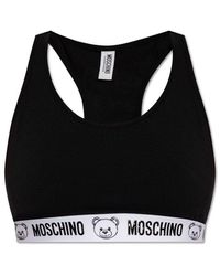 Moschino - Logo-underband Sleeveless Racerback Bra - Lyst