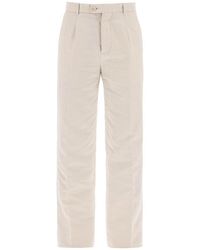 Brunello Cucinelli - Cotton And Linen Gabardine Pants - Lyst