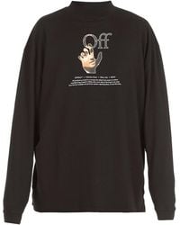 Off-White c/o Virgil Abloh Hands Off Logo Printed Crewneck Sweatshirt - Black