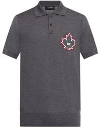DSquared² - Wool Polo With Embroidered Logo - Lyst