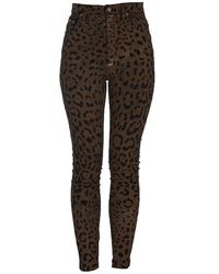 Dolce & Gabbana - Leopard Print Slim-fit Jeans - Lyst