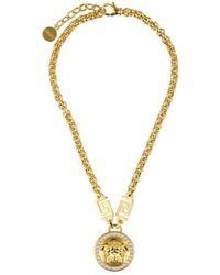 Versace Medusa Gold-tone Swarovski Crystal Necklace - Metallic